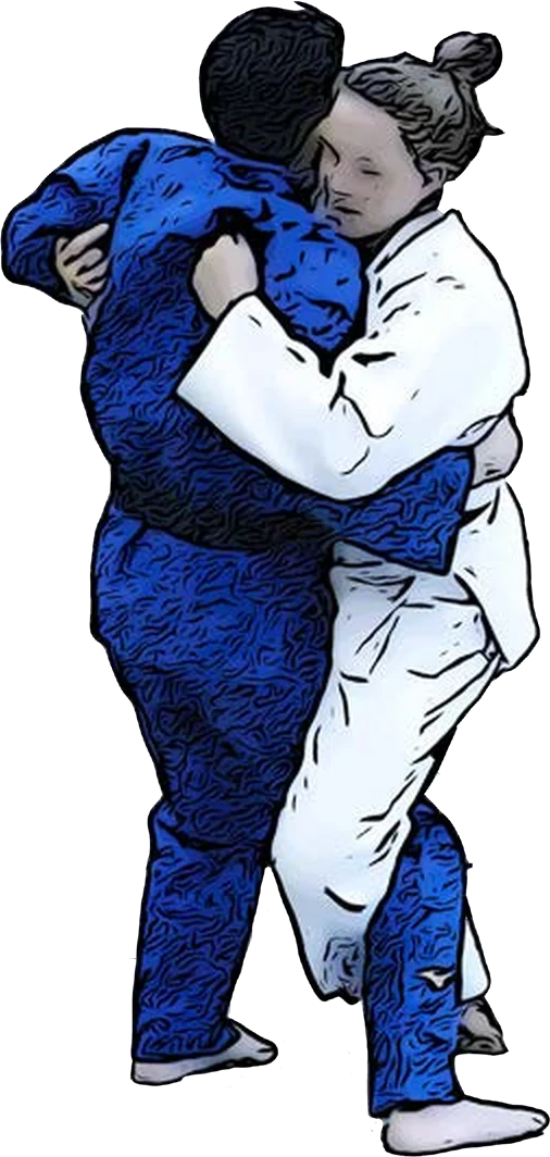 Illustration der Judo-Technik Ko-soto-gake (Kleines Außeneinhängen)