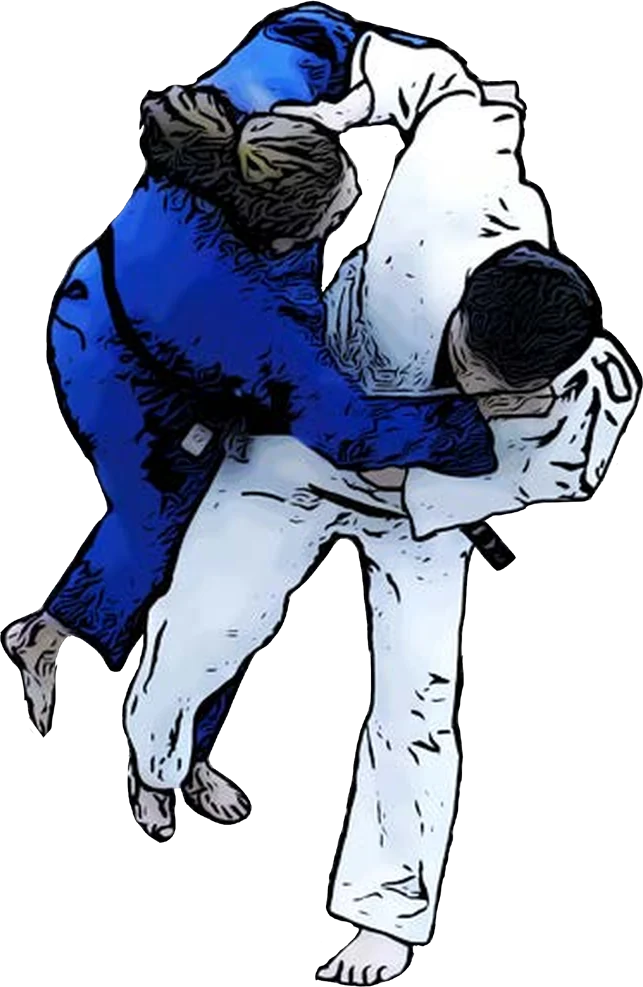 Illustration der Judo-Technik O-soto-gari (Große Außensichel)