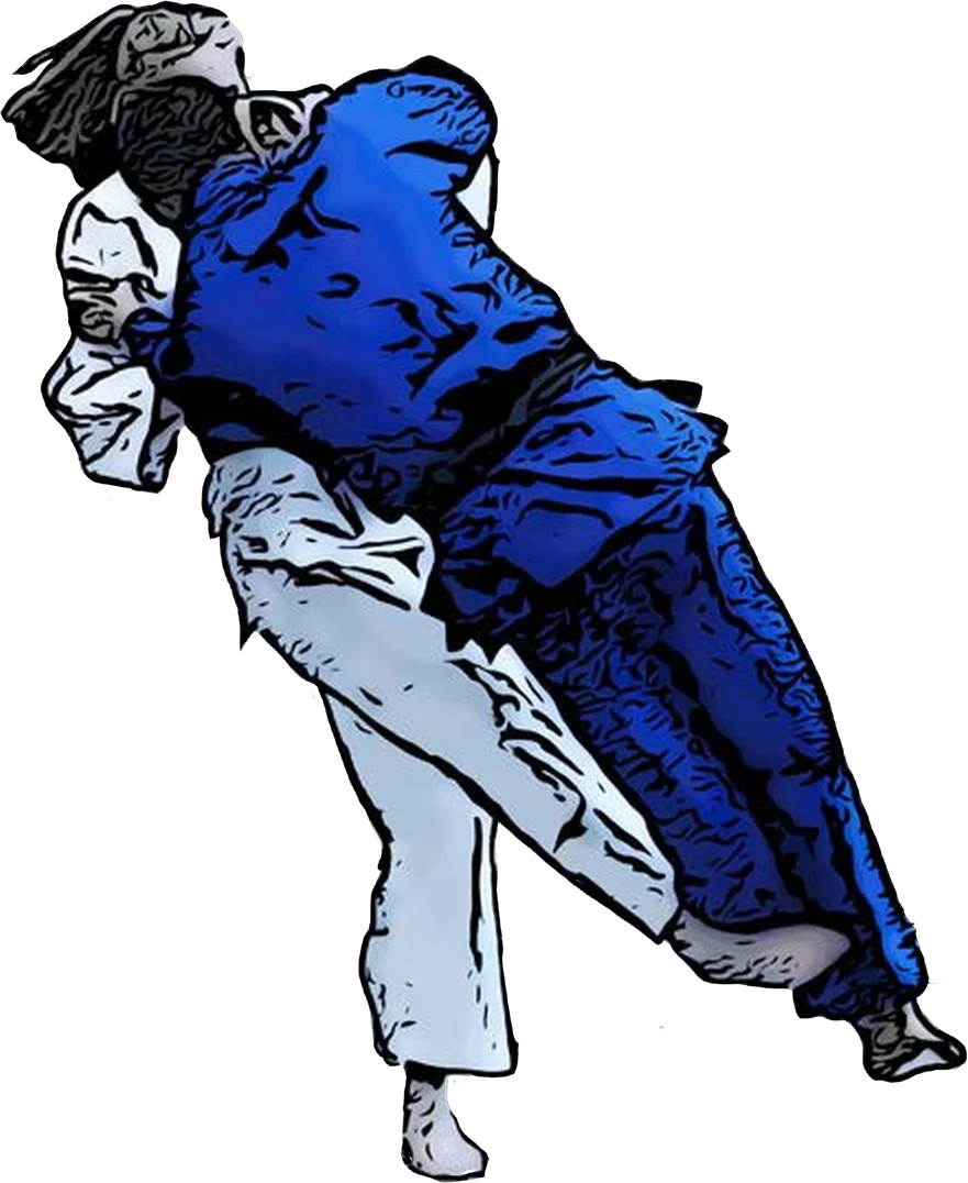Illustration der Judo-Technik Okuri-ashi-barai (Fußnachfeger)