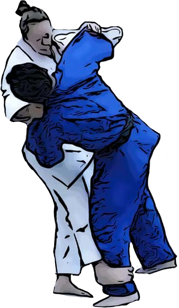 Illustration der Judo-Technik Sasae-tsurikomi-ashi (Fußstopp-Hebezugwurf)