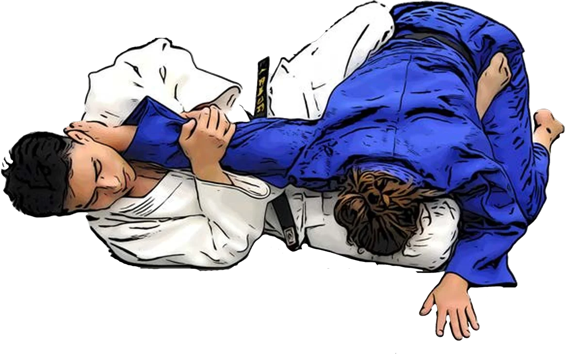 Illustration der Judo-Technik Ude-gatame (Armstreckhebel)